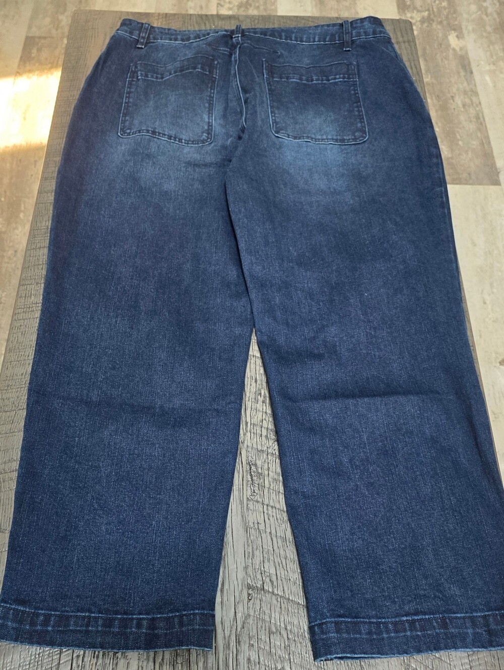 Nwt Women Flamingals Wide Leg Dark Blue Denim Jeans ( Size :3x) - Picture 7 of 8